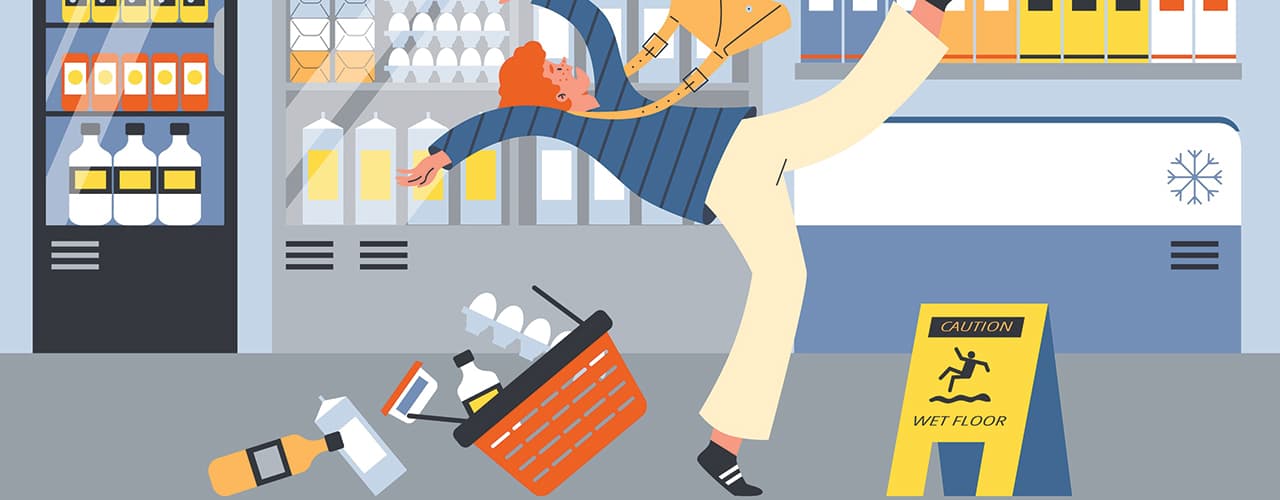 Chute ou accident dans un hypermarché